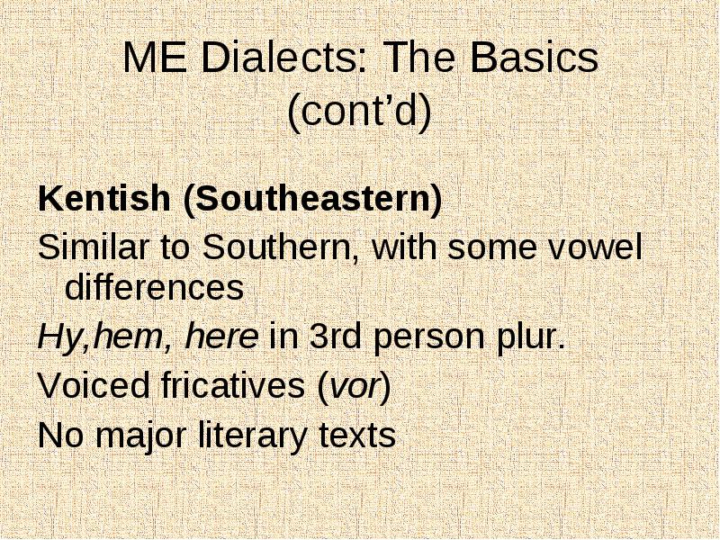 Middle English Dialects Caxton & Printing